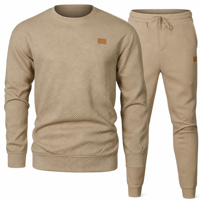 ⏰ Seasonal changeover sale: 50% off – quality at half the price! ✨Men's Casual Knitwear Set Autumn Winter Crew Neck Jacquard Knit Sweater Suit
