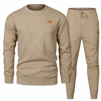 ⏰ Seasonal changeover sale: 50% off – quality at half the price! ✨Men's Casual Knitwear Set Autumn Winter Crew Neck Jacquard Knit Sweater Suit