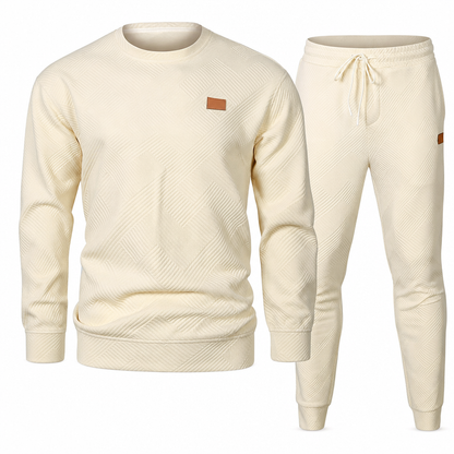 ⏰ Seasonal changeover sale: 50% off – quality at half the price! ✨Men's Casual Knitwear Set Autumn Winter Crew Neck Jacquard Knit Sweater Suit
