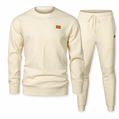 ⏰ Seasonal changeover sale: 50% off – quality at half the price! ✨Men's Casual Knitwear Set Autumn Winter Crew Neck Jacquard Knit Sweater Suit
