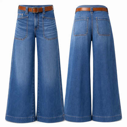 ✨Limited stock available, don’t miss out!🎉Women's Loose Fit Wide Leg Straight Leg Denim Cropped Jeans