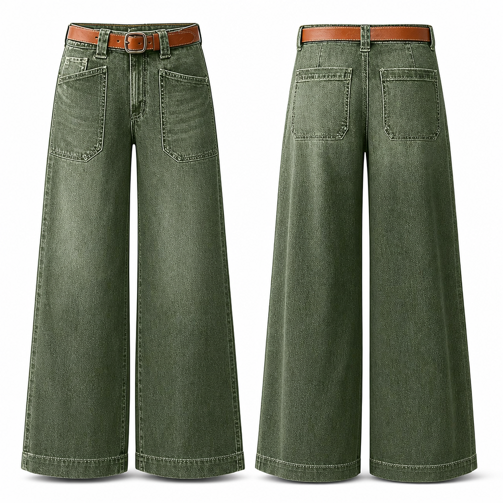 ✨Limited stock available, don’t miss out!🎉Women's Loose Fit Wide Leg Straight Leg Denim Cropped Jeans