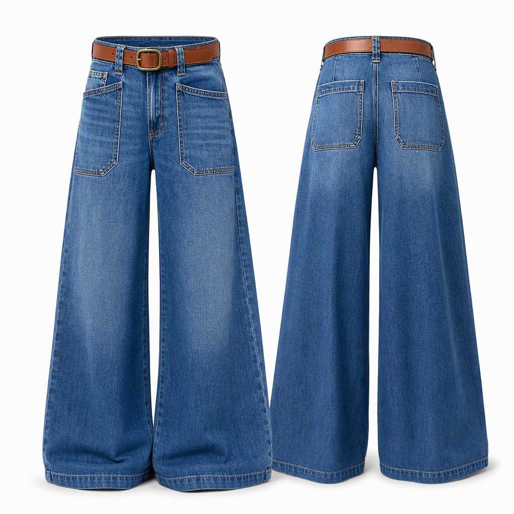 ✨Limited stock available, don’t miss out!🎉Women's Loose Fit Wide Leg Straight Leg Denim Cropped Jeans