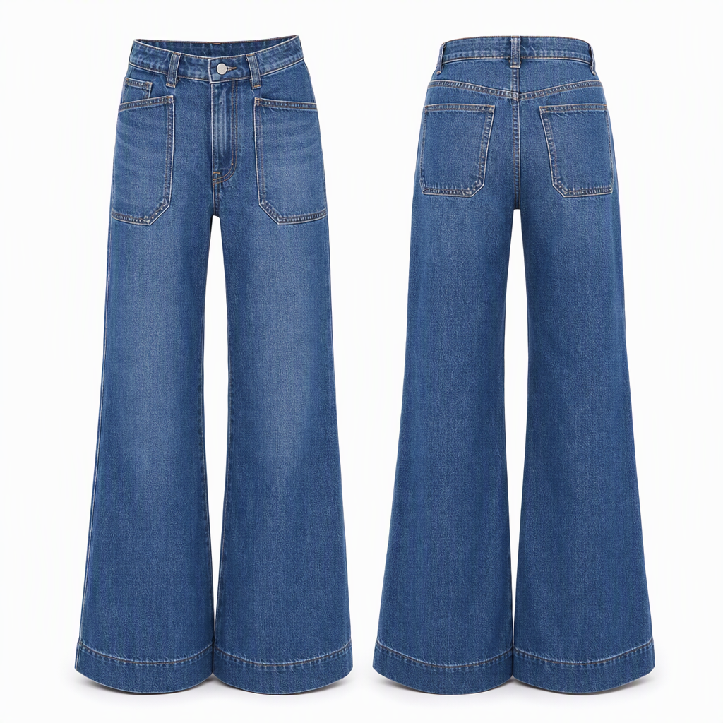 ✨Limited stock available, don’t miss out!🎉Women's Loose Fit Wide Leg Straight Leg Denim Cropped Jeans