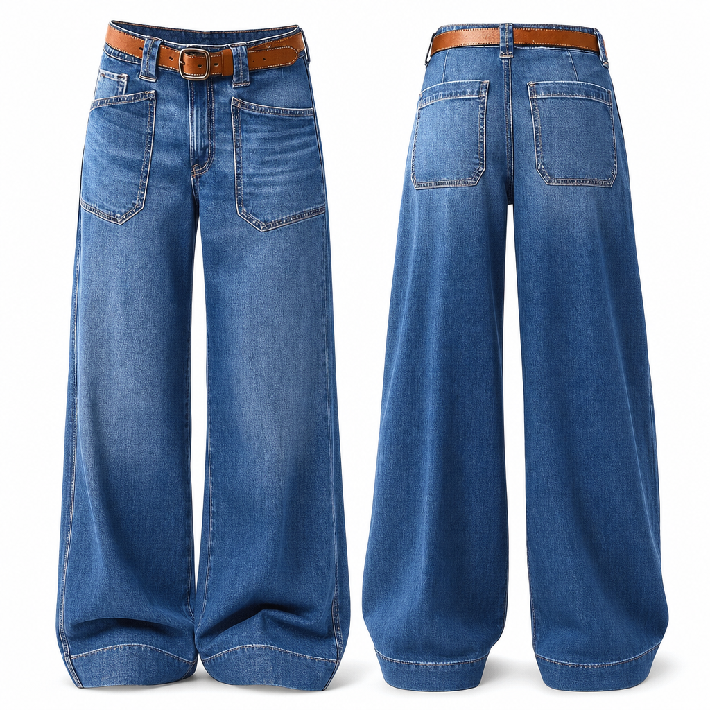 ✨Limited stock available, don’t miss out!🎉Women's Loose Fit Wide Leg Straight Leg Denim Cropped Jeans