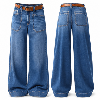 ✨Limited stock available, don’t miss out!🎉Women's Loose Fit Wide Leg Straight Leg Denim Cropped Jeans