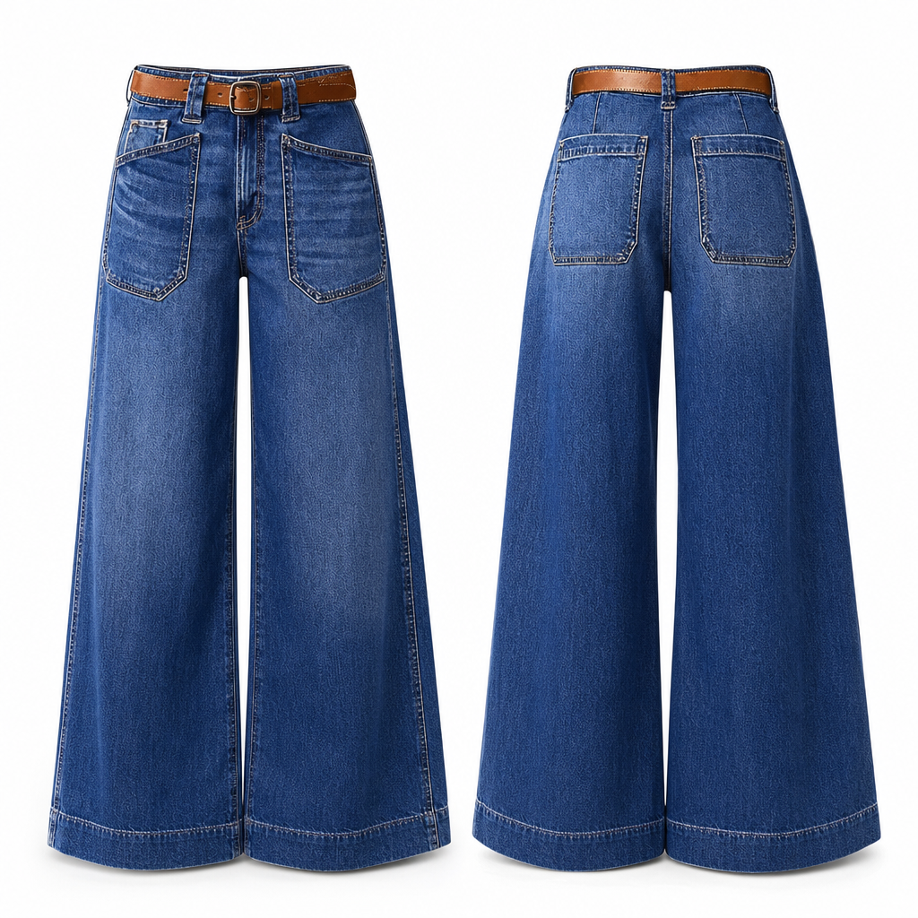 ✨Limited stock available, don’t miss out!🎉Women's Loose Fit Wide Leg Straight Leg Denim Cropped Jeans