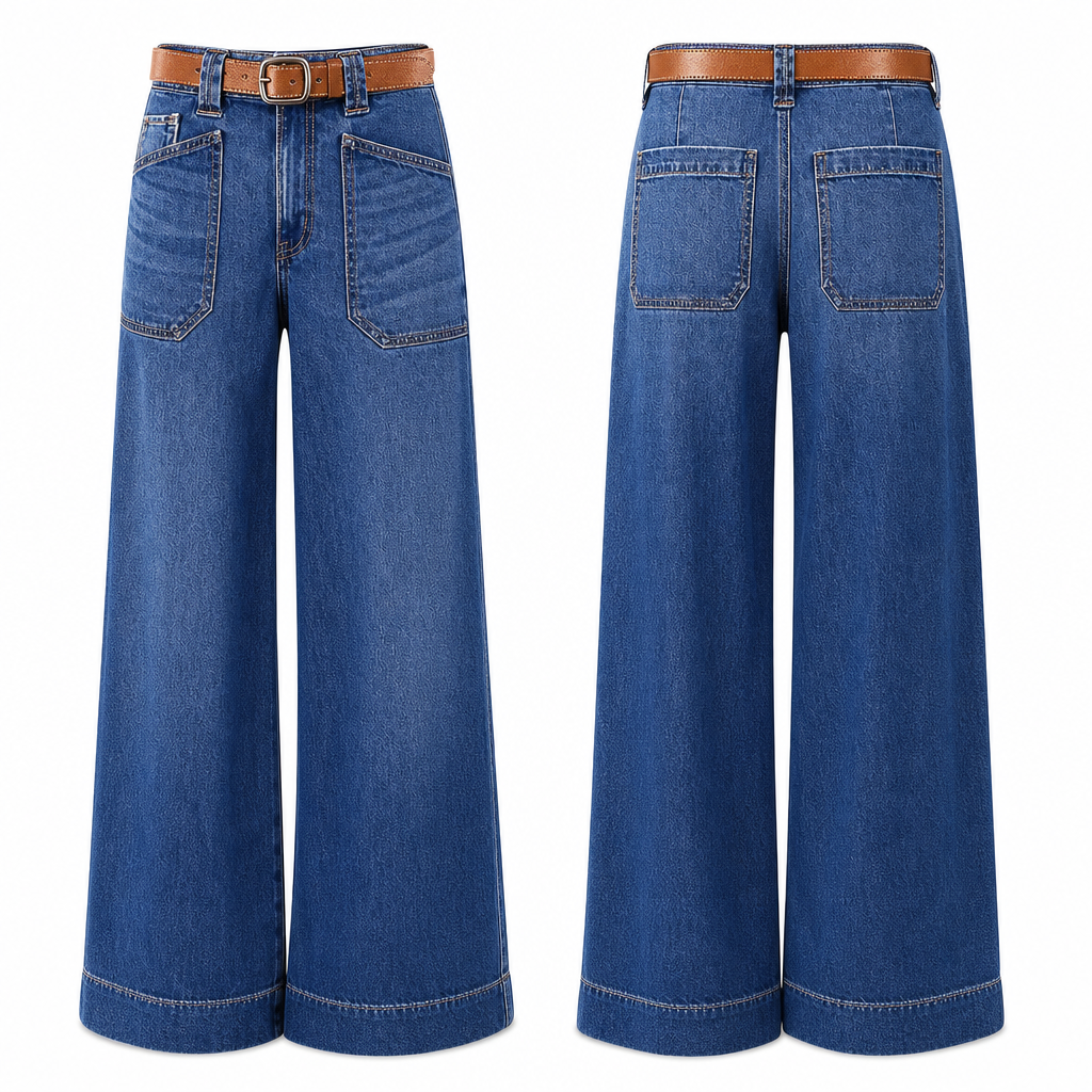 ✨Limited stock available, don’t miss out!🎉Women's Loose Fit Wide Leg Straight Leg Denim Cropped Jeans