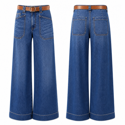 ✨Limited stock available, don’t miss out!🎉Women's Loose Fit Wide Leg Straight Leg Denim Cropped Jeans