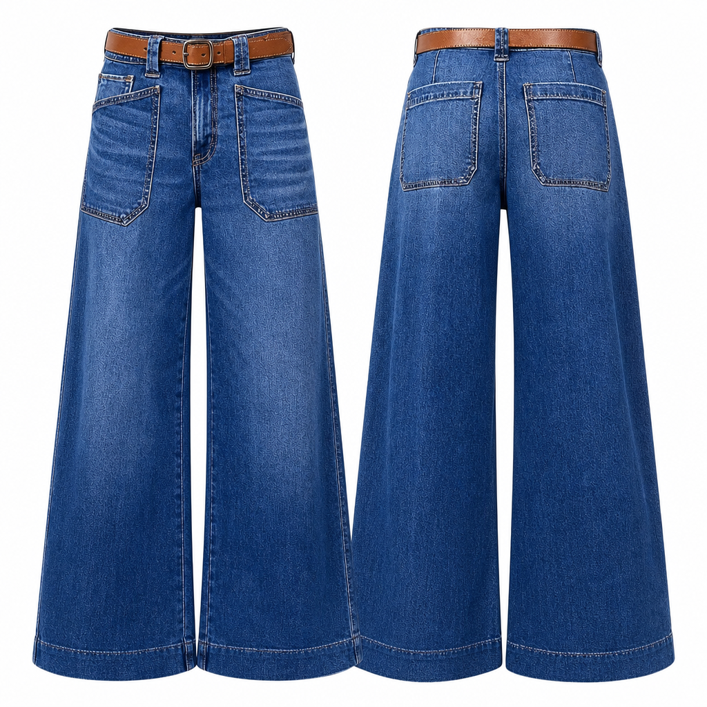✨Limited stock available, don’t miss out!🎉Women's Loose Fit Wide Leg Straight Leg Denim Cropped Jeans