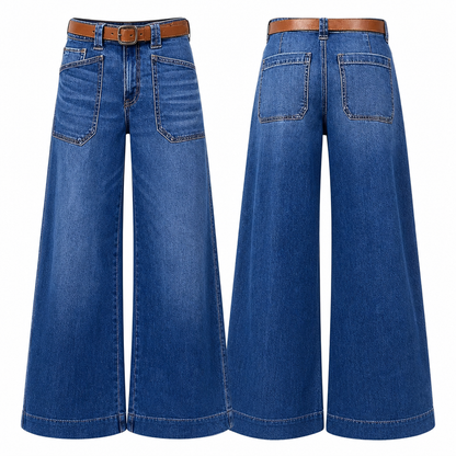 ✨Limited stock available, don’t miss out!🎉Women's Loose Fit Wide Leg Straight Leg Denim Cropped Jeans