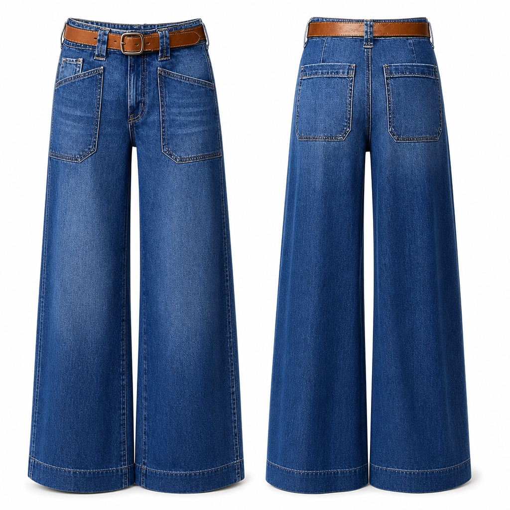 ✨Limited stock available, don’t miss out!🎉Women's Loose Fit Wide Leg Straight Leg Denim Cropped Jeans