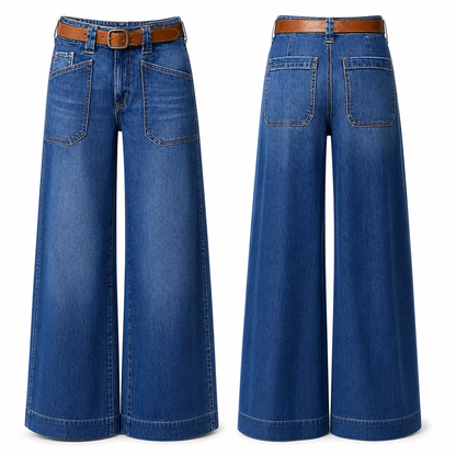 ✨Limited stock available, don’t miss out!🎉Women's Loose Fit Wide Leg Straight Leg Denim Cropped Jeans