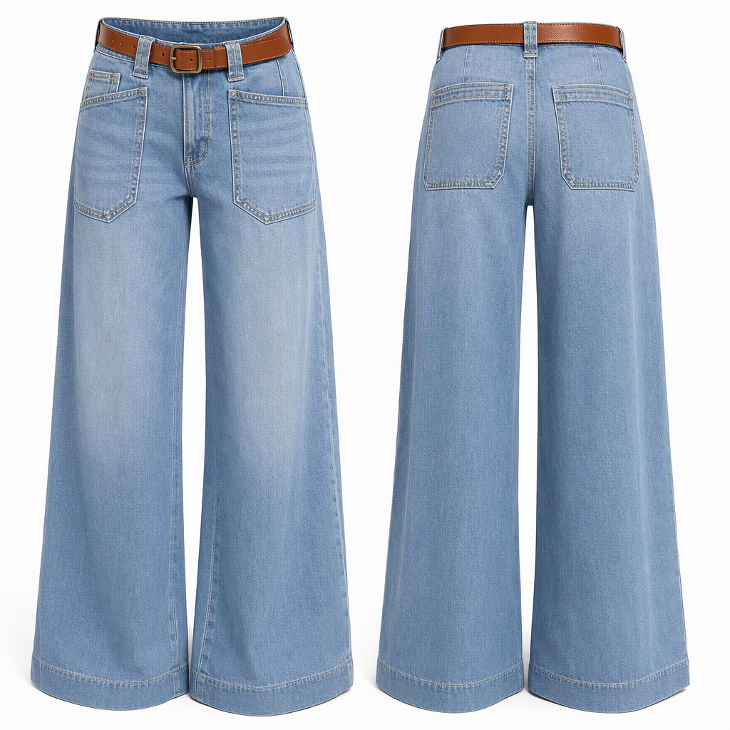 ✨Limited stock available, don’t miss out!🎉Women's Loose Fit Wide Leg Straight Leg Denim Cropped Jeans