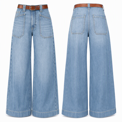 ✨Limited stock available, don’t miss out!🎉Women's Loose Fit Wide Leg Straight Leg Denim Cropped Jeans