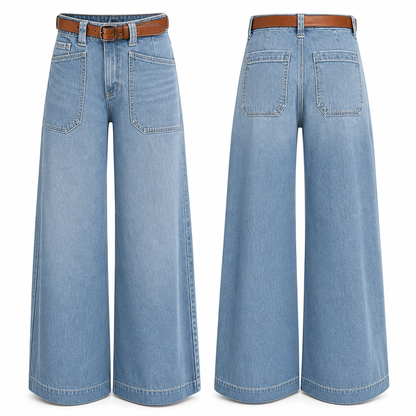 ✨Limited stock available, don’t miss out!🎉Women's Loose Fit Wide Leg Straight Leg Denim Cropped Jeans