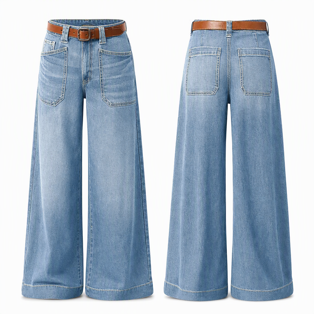 ✨Limited stock available, don’t miss out!🎉Women's Loose Fit Wide Leg Straight Leg Denim Cropped Jeans