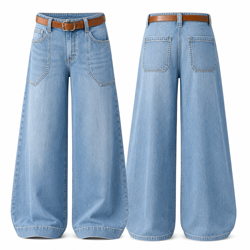✨Limited stock available, don’t miss out!🎉Women's Loose Fit Wide Leg Straight Leg Denim Cropped Jeans