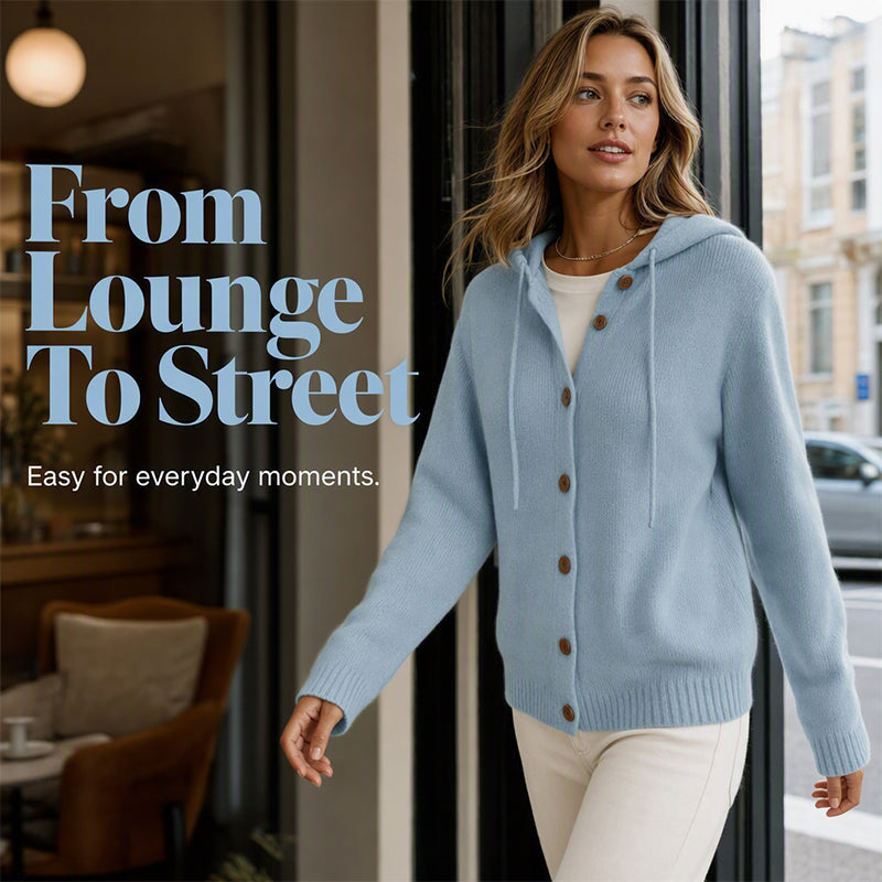✨Limited stock available, don’t miss out!🎉Women's Cozy Hooded Knit Cardigan