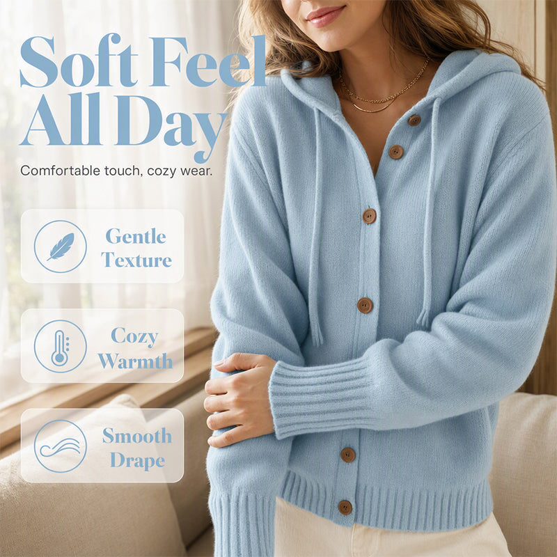 ✨Limited stock available, don’t miss out!🎉Women's Cozy Hooded Knit Cardigan