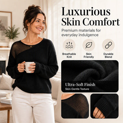 ⏰ Last Day of the Sale – 50% OFF ✨Women's Faux Mink Sweater with Mesh Patchwork