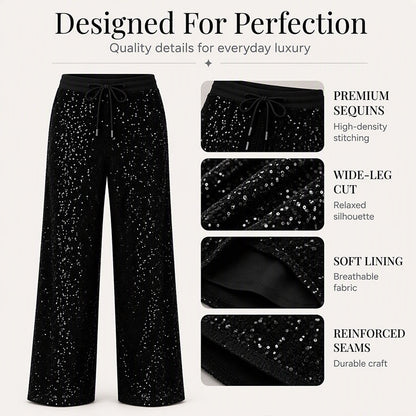 ✨Limited stock available, don’t miss out!🎉Women's Sparkling Sequin Wide-Leg Pants