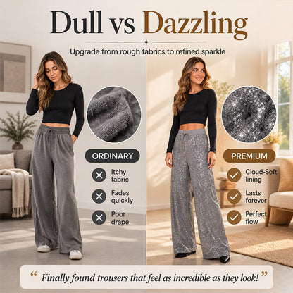 ✨Limited stock available, don’t miss out!🎉Women's Sparkling Sequin Wide-Leg Pants