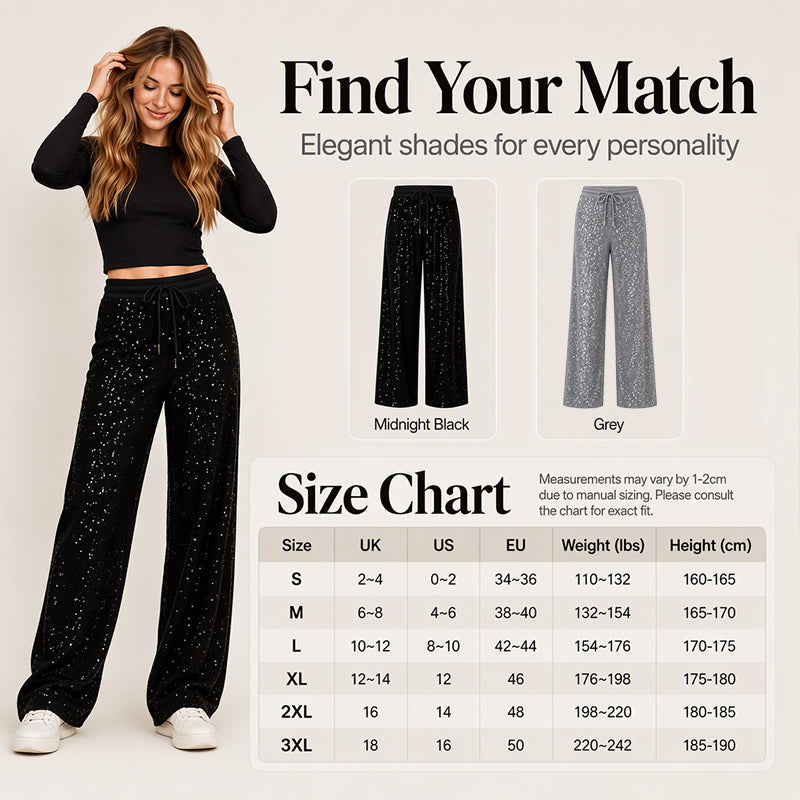 ✨Limited stock available, don’t miss out!🎉Women's Sparkling Sequin Wide-Leg Pants