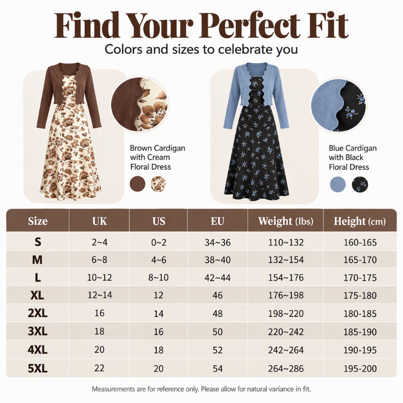 ⏰ Seasonal changeover sale: 50% off – quality at half the price! ✨Women's Floral Slip Dress & Crop Knit Cardigan Set