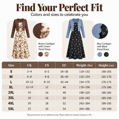 ⏰ Seasonal changeover sale: 50% off – quality at half the price! ✨Women's Floral Slip Dress & Crop Knit Cardigan Set