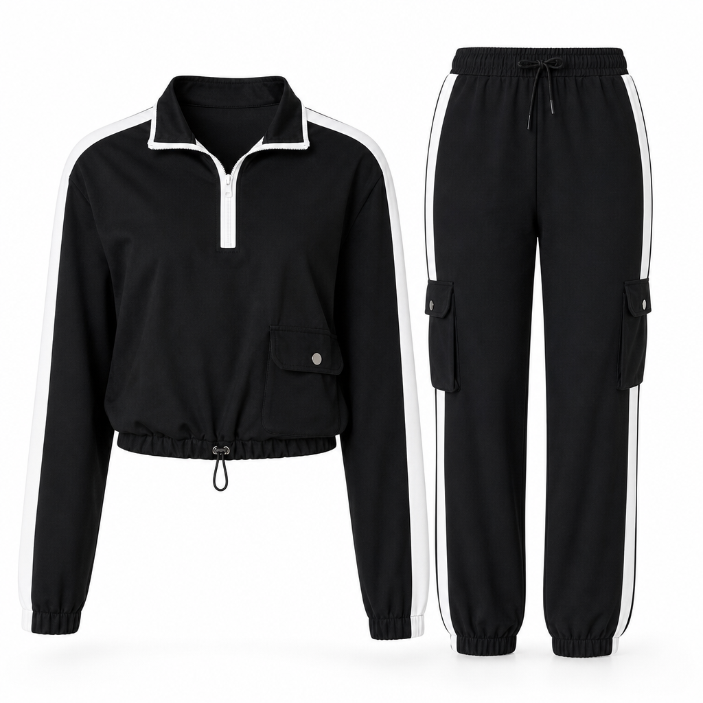 ⏰ Seasonal changeover sale: 50% off – quality at half the price! ✨Women Casual 2 Piece Outfit Zip Up Hooded Long Sleeve and Cargo Jogger Pants with Pockets