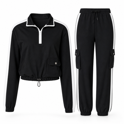 ⏰ Seasonal changeover sale: 50% off – quality at half the price! ✨Women Casual 2 Piece Outfit Zip Up Hooded Long Sleeve and Cargo Jogger Pants with Pockets