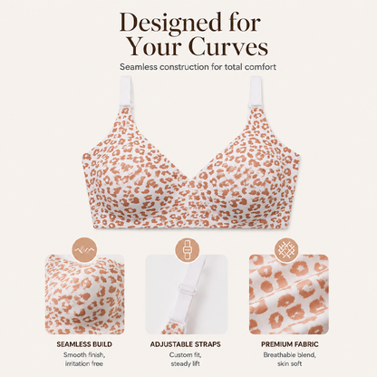 🎉The Lowest Price But The Best Quality!🔥Women's Leopard Print Wireless Push-Up Bra