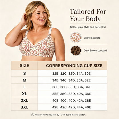 🎉The Lowest Price But The Best Quality!🔥Women's Leopard Print Wireless Push-Up Bra