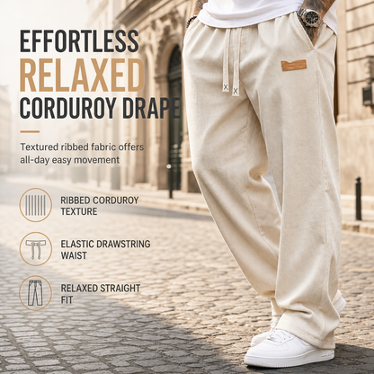 👖 Men's Lightweight Corduroy Casual Pants Loose Fit Straight Leg Trousers ✨ lightweight corduroy fabric, loose straight cut, casual daily trousers