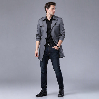 ✨Limited stock available, don’t miss out!🎉Men's Mid-Length Business Trench Coat
