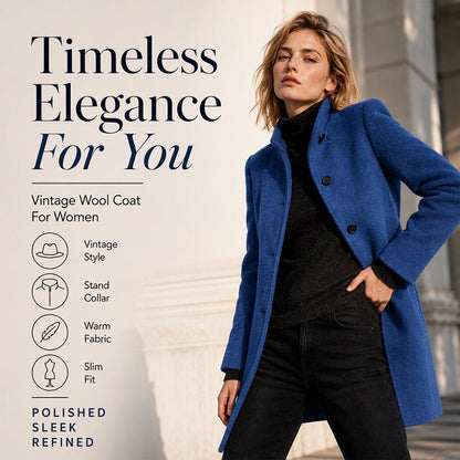 ⏰ Seasonal changeover sale: 50% off – quality at half the price! ✨Women's Vintage Stand Collar Woolen Coat