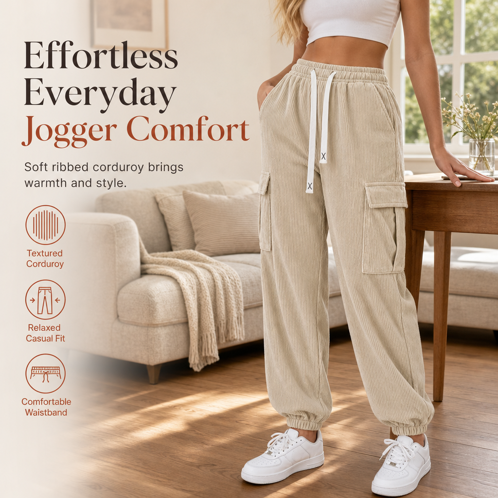 ⏰ Seasonal changeover sale: 50% off – quality at half the price! ✨Women's Casual Corduroy Jogger Pants
