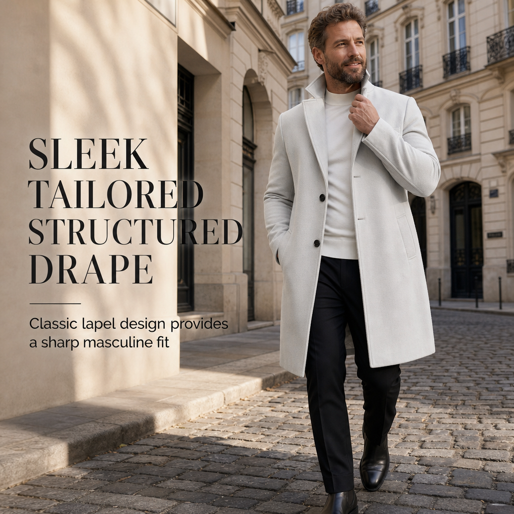 📢📢50% OFF!!! 🎉✨ Men's Classic Single Breasted Trench Coat – Premium Windbreaker, Business Casual Style & Timeless Design – Perfect for Work, Travel & Everyday Wear
