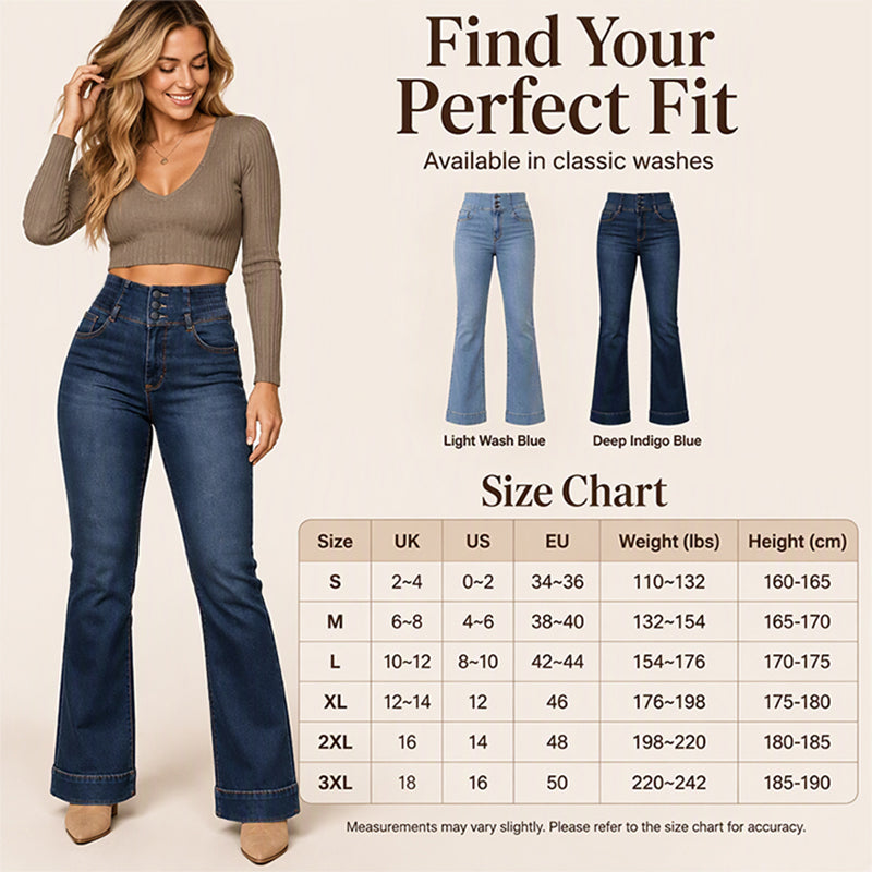 ⏰ Seasonal changeover sale: 50% off – quality at half the price! ✨Women's Elastic High-Waist Flare Jeans