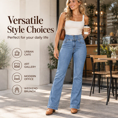 ⏰ Seasonal changeover sale: 50% off – quality at half the price! ✨Women's Elastic High-Waist Flare Jeans