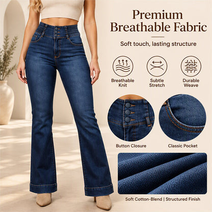 ⏰ Seasonal changeover sale: 50% off – quality at half the price! ✨Women's Elastic High-Waist Flare Jeans