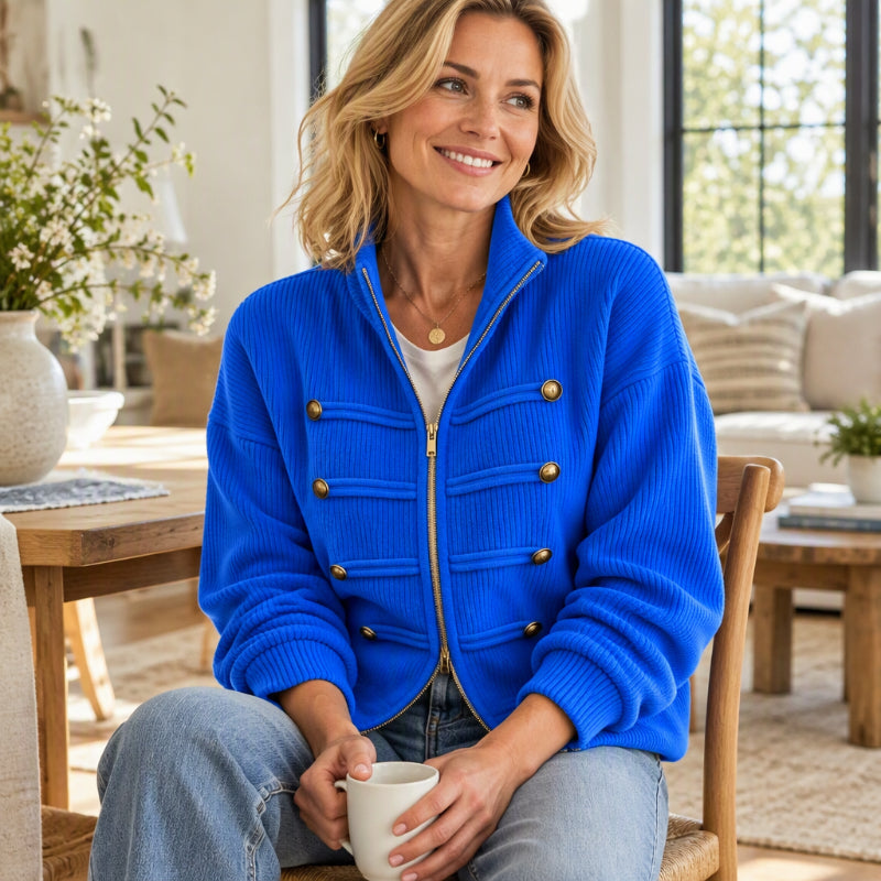 ✨Limited stock available, don’t miss out!🎉Women's Casual Ribbed Zip Up Jacket