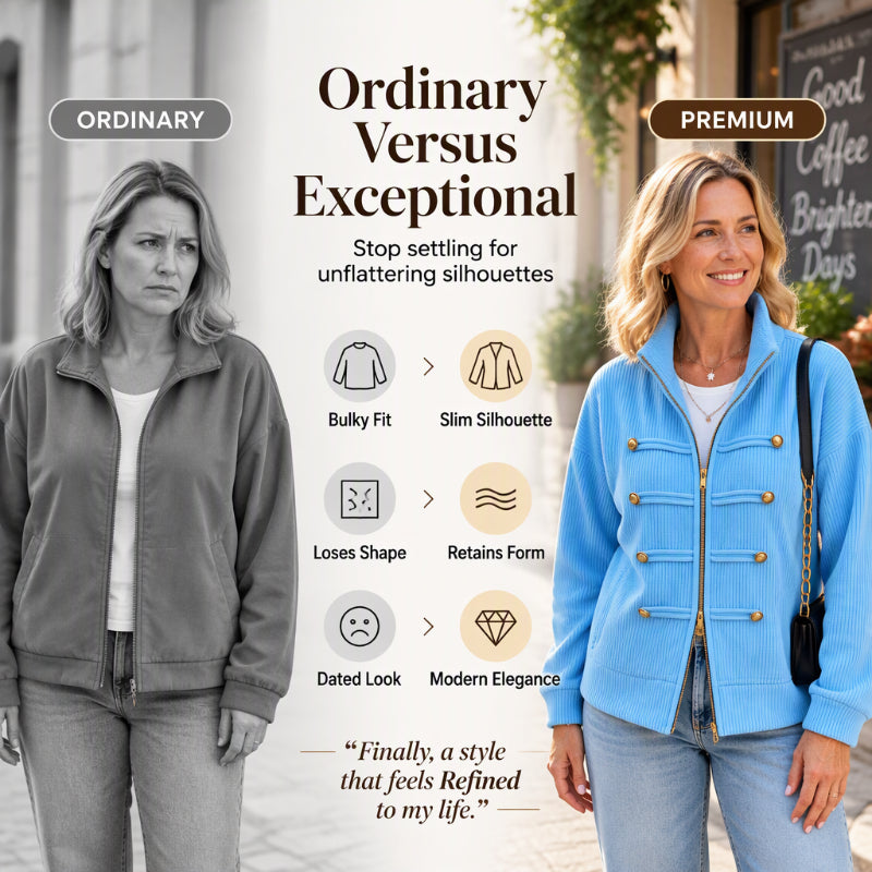 ✨Limited stock available, don’t miss out!🎉Women's Casual Ribbed Zip Up Jacket