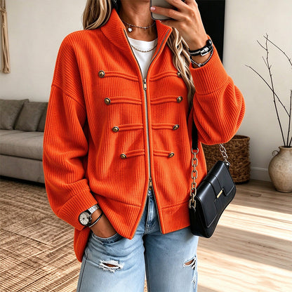 ✨Limited stock available, don’t miss out!🎉Women's Casual Ribbed Zip Up Jacket