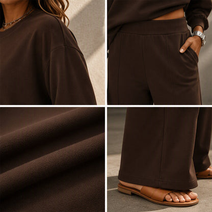 🎉The Lowest Price But The Best Quality!🔥Women's Relaxed Top & Wide Leg Pants 2-Piece Set