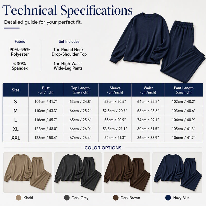 🎉The Lowest Price But The Best Quality!🔥Women's Relaxed Top & Wide Leg Pants 2-Piece Set