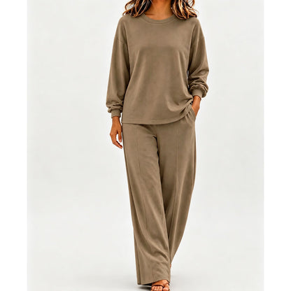🎉The Lowest Price But The Best Quality!🔥Women's Relaxed Top & Wide Leg Pants 2-Piece Set