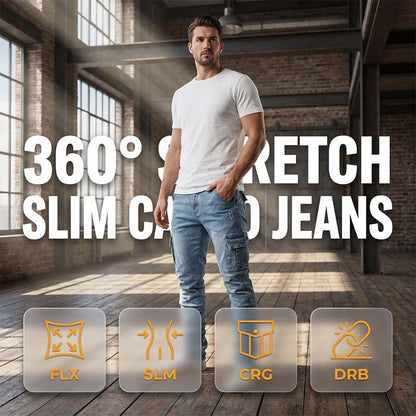 ⏰ Last Day of the Sale – 50% OFF ✨Slim Fit Denim Cargo Pants
