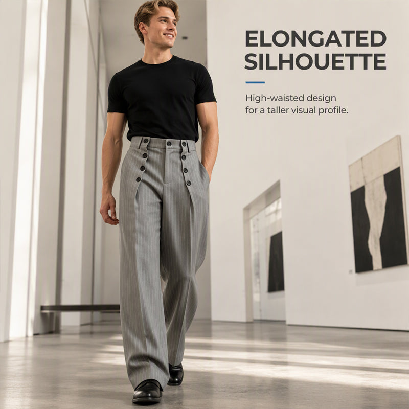 🎉The Lowest Price But The Best Quality!🔥Men's Chic High-Waisted Double-Breasted Drape Pants
